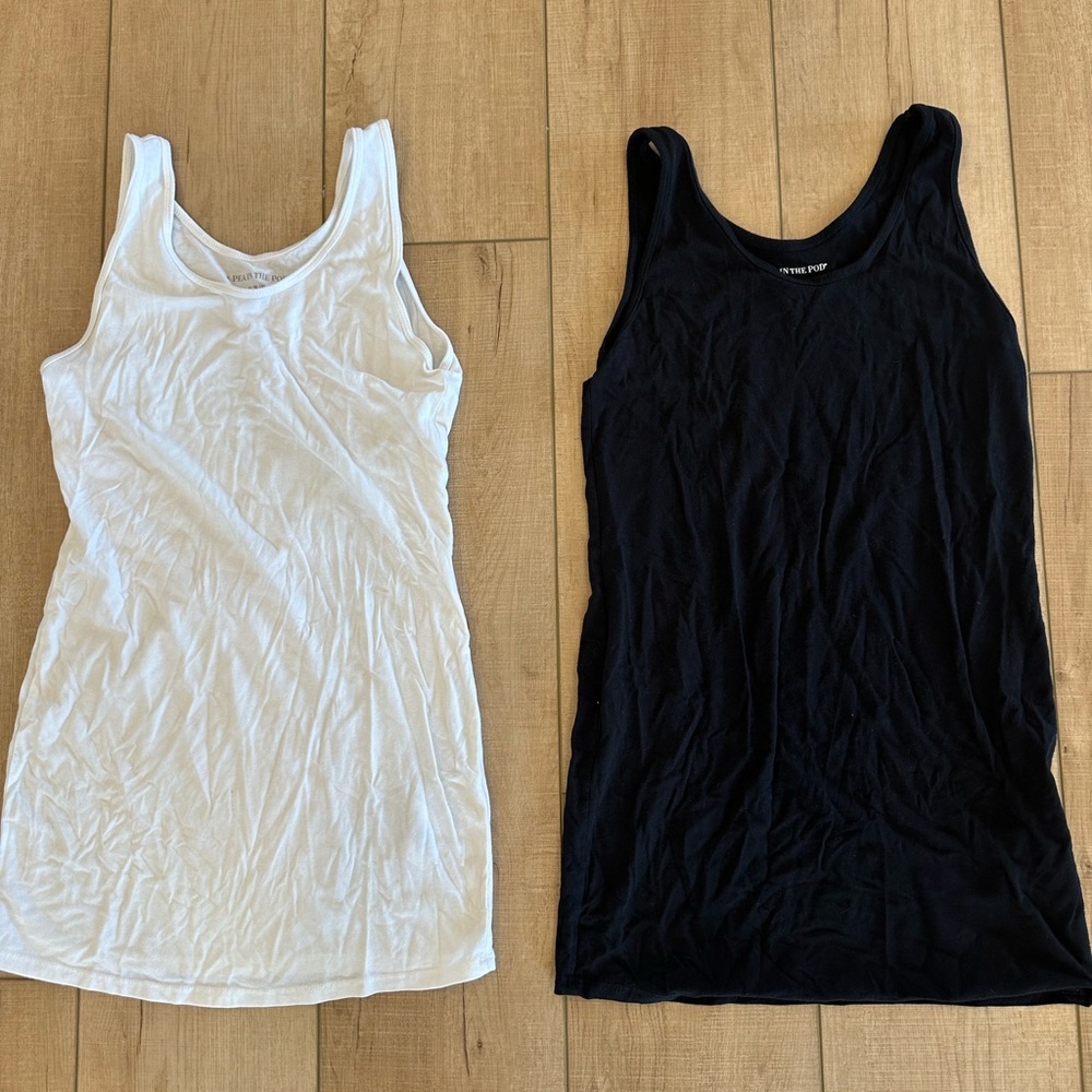 A Pea in the Pod White and Black Tank Tops Maternity Size Medium